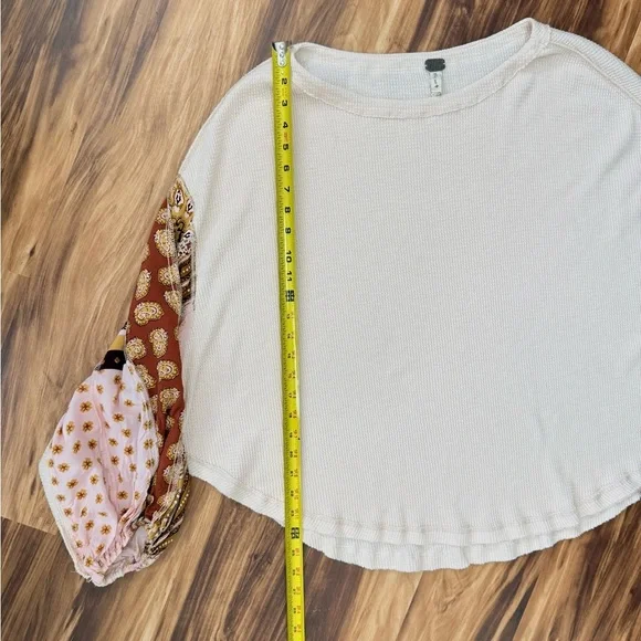 Free People Blossom Patchwork Sleeve Thermal Top - Picture 8 of 8